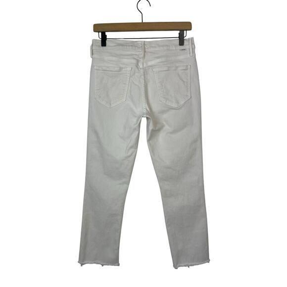 Mother The Rascal Crop Fray Cream Puff White Size 29 Raw Hem Casual Trendy - Picture 8 of 15